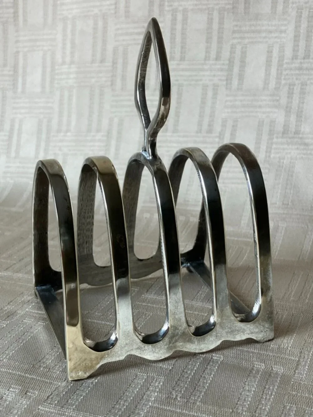 Vintage Silver Plated 4 Slot Toast Rack/Letter Holder Spade Handle